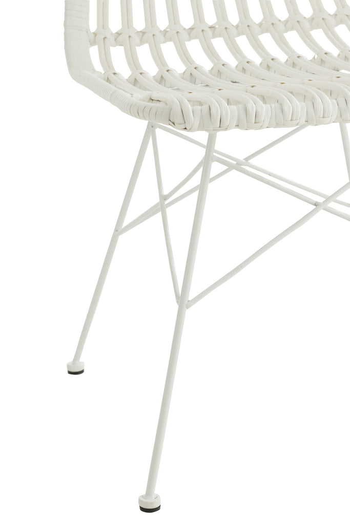 Stoel Rachel Outdoors Met/Rotan Wit