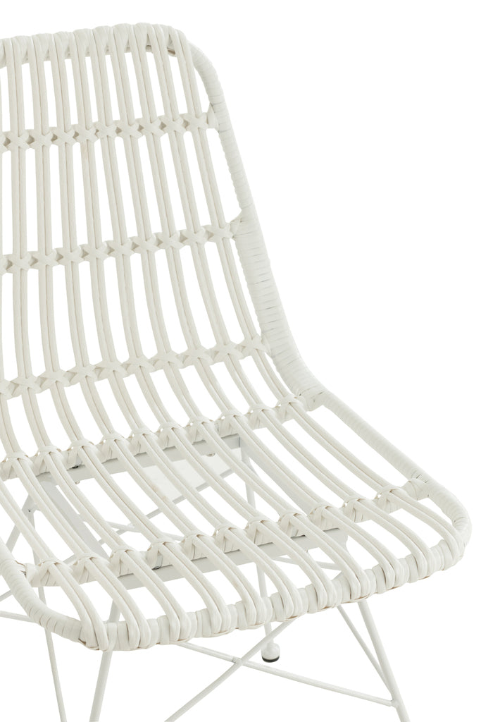 Stoel Rachel Outdoors Met/Rotan Wit