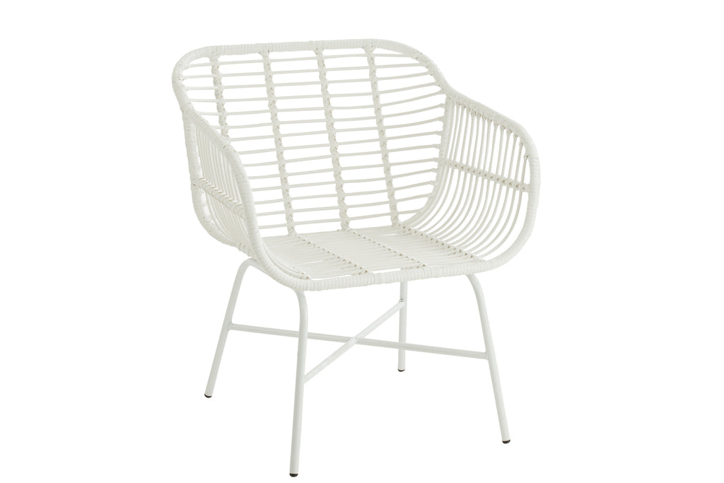 Stoel Rachelle Outdoors Met/Rotan Wit