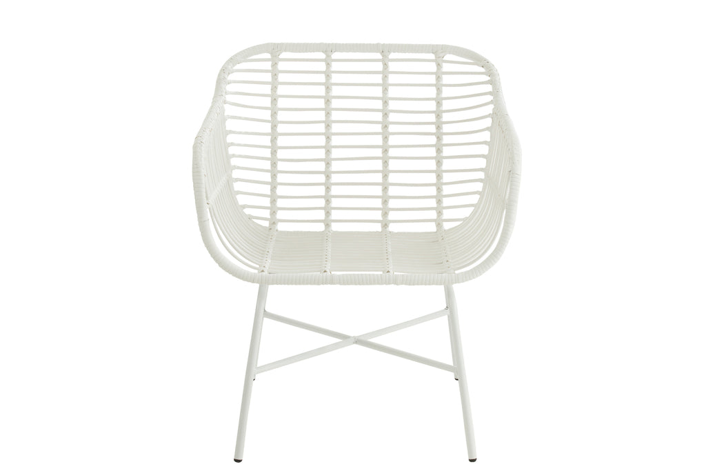 Stoel Rachelle Outdoors Met/Rotan Wit