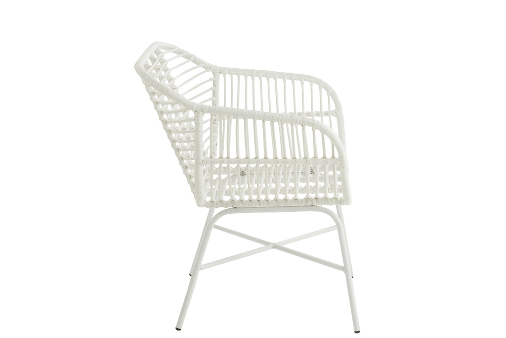 Stoel Rachelle Outdoors Met/Rotan Wit