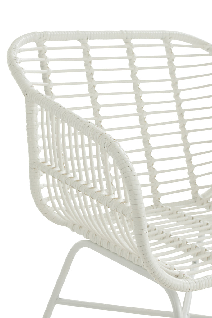 Stoel Rachelle Outdoors Met/Rotan Wit