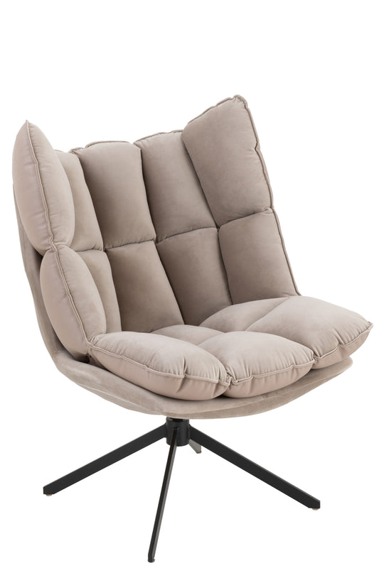 Stoel Relax Kussen Op Frame Textiel/Metaal Extra Licht Grijs