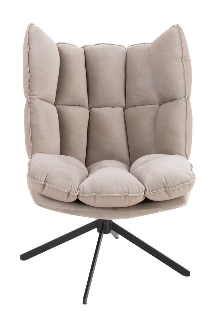 Stoel Relax Kussen Op Frame Textiel/Metaal Extra Licht Grijs
