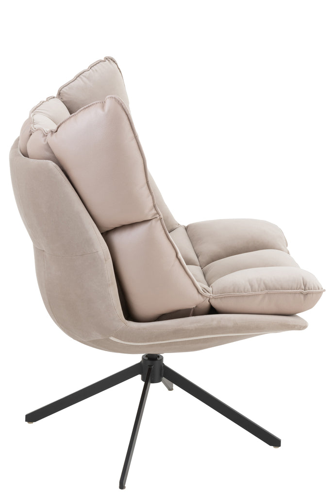 Stoel Relax Kussen Op Frame Textiel/Metaal Extra Licht Grijs
