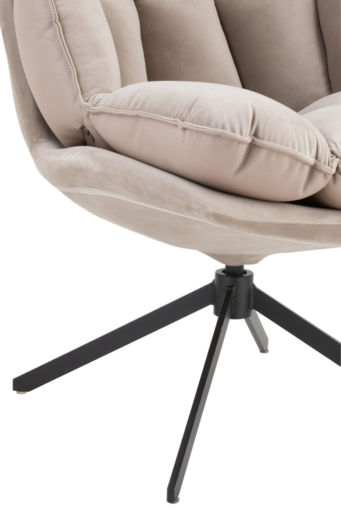 Stoel Relax Kussen Op Frame Textiel/Metaal Extra Licht Grijs