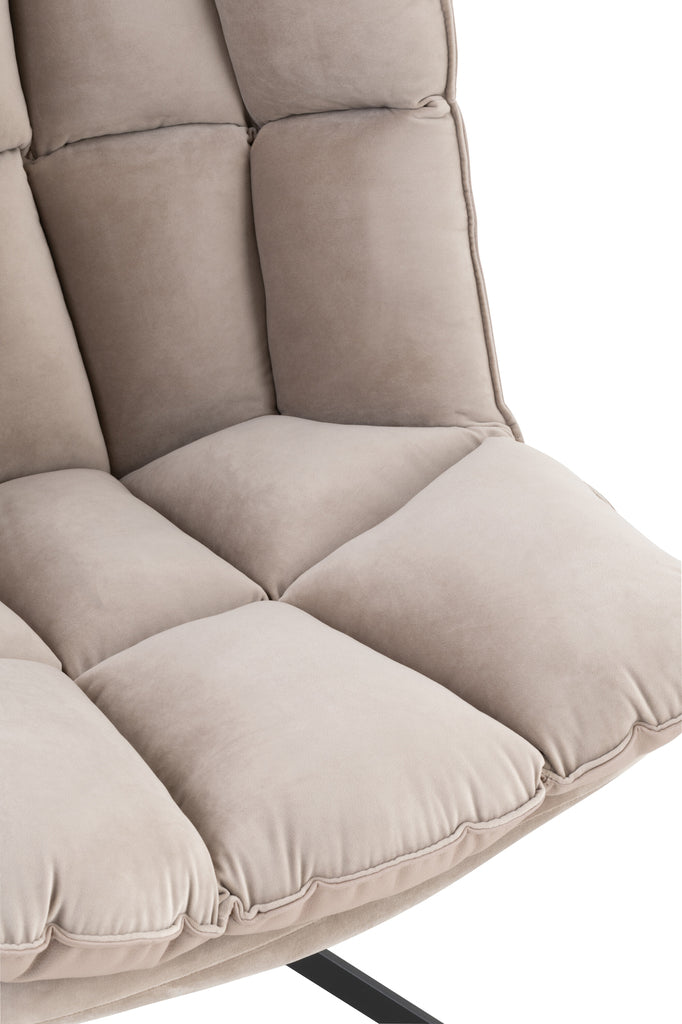 Stoel Relax Kussen Op Frame Textiel/Metaal Extra Licht Grijs