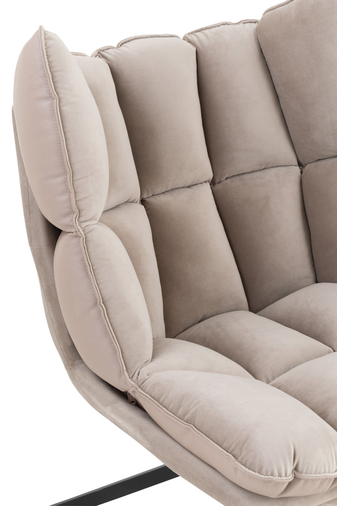 Stoel Relax Kussen Op Frame Textiel/Metaal Extra Licht Grijs