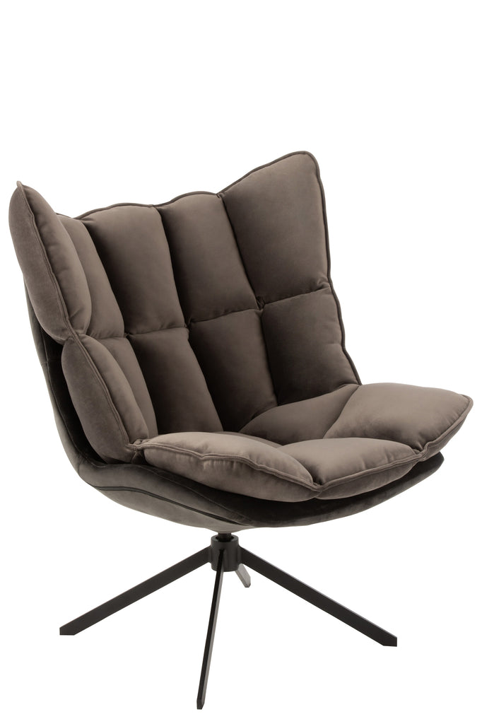Stoel Relax Kussen Op Frame Textiel/Metaal Grijs