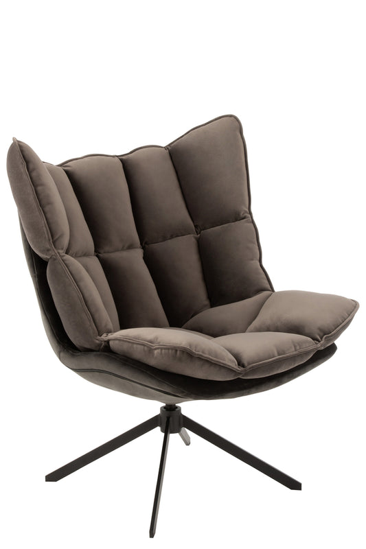 Stoel Relax Kussen Op Frame Textiel/Metaal Grijs