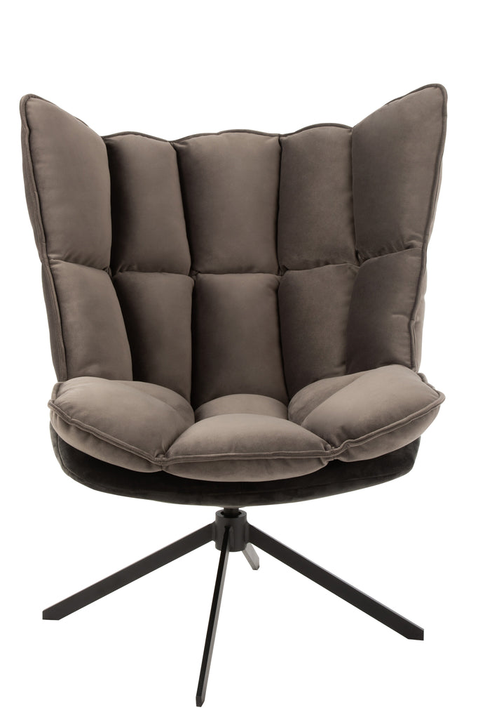 Stoel Relax Kussen Op Frame Textiel/Metaal Grijs