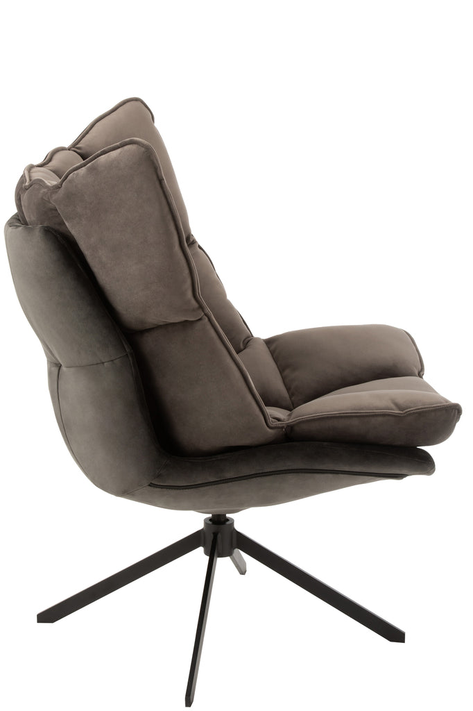 Stoel Relax Kussen Op Frame Textiel/Metaal Grijs