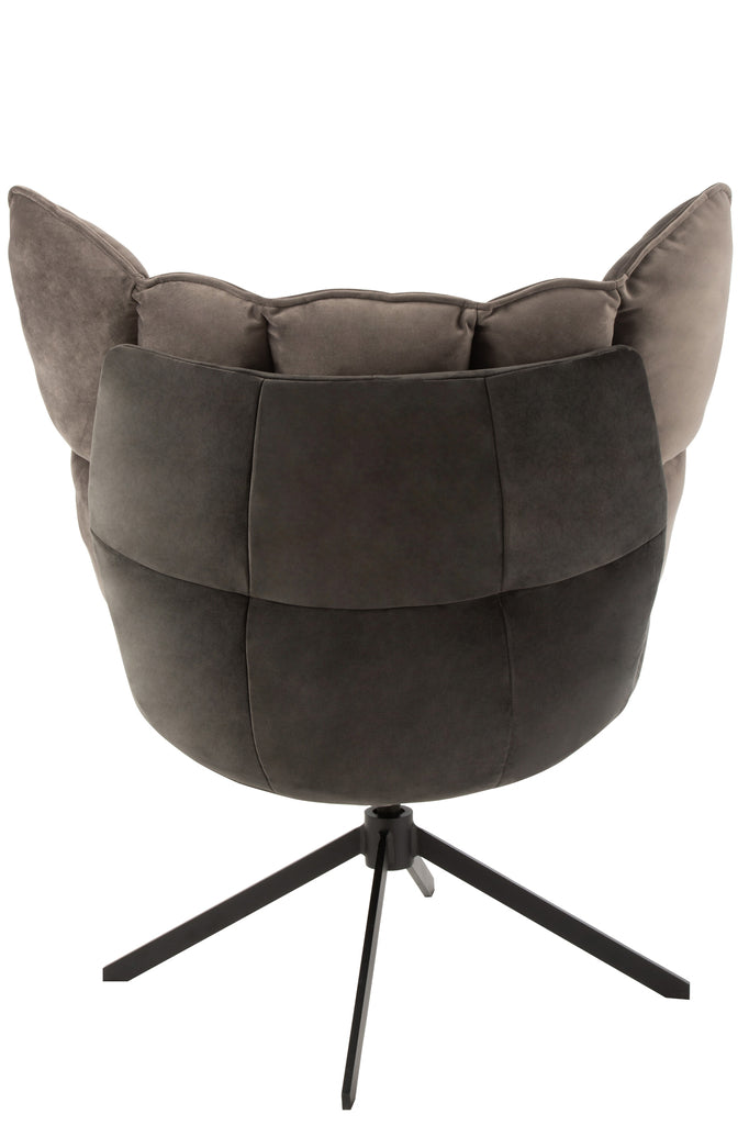 Stoel Relax Kussen Op Frame Textiel/Metaal Grijs