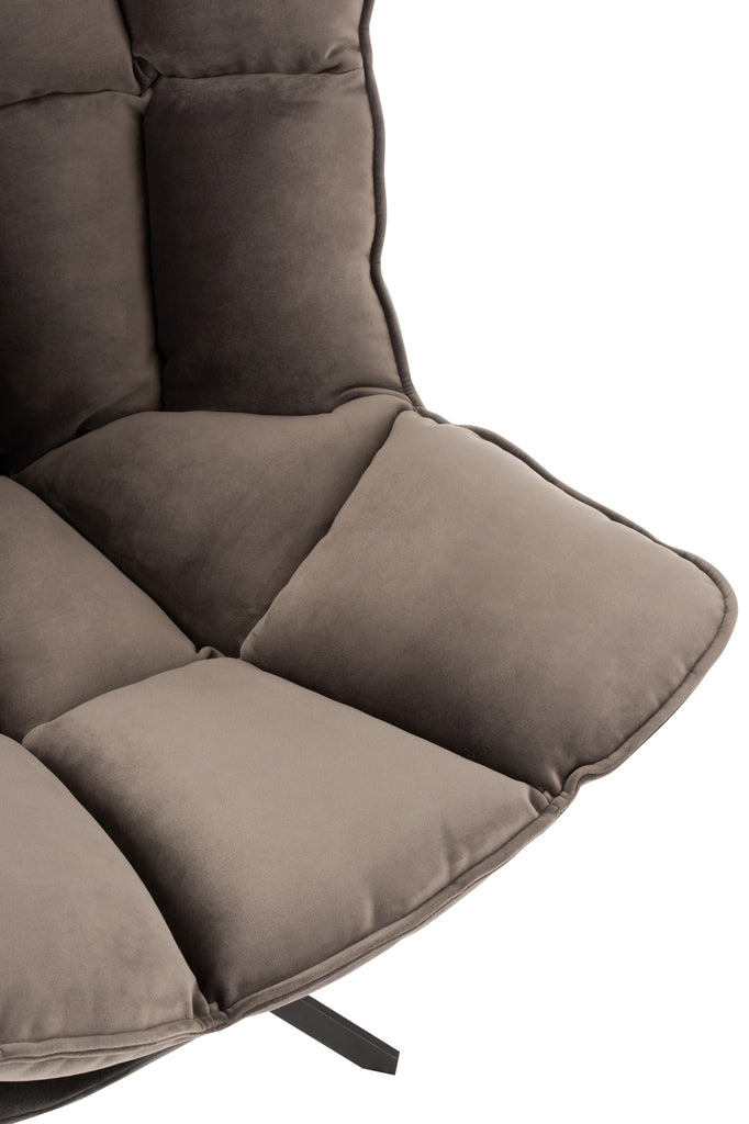 Stoel Relax Kussen Op Frame Textiel/Metaal Grijs
