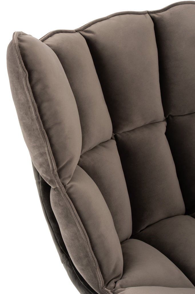 Stoel Relax Kussen Op Frame Textiel/Metaal Grijs