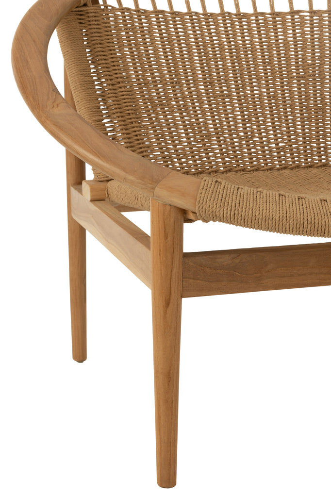 Stoel Rond Teakhout Naturel