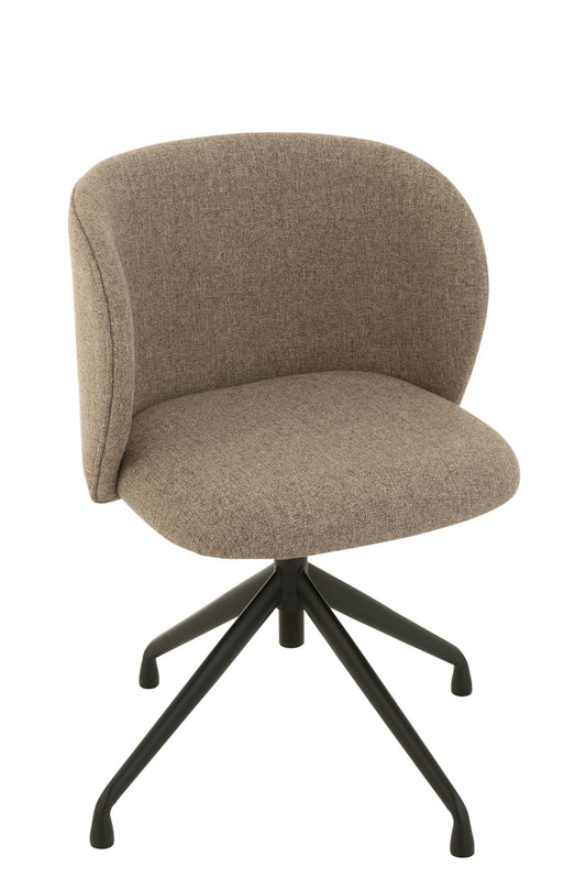 Stoel Draai/Omhoog/Omlaag Linnen Donkerbruin/Beige