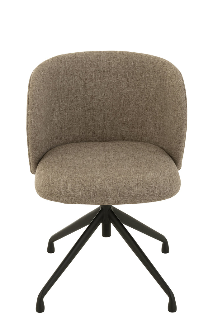 Stoel Draai/Omhoog/Omlaag Linnen Donkerbruin/Beige