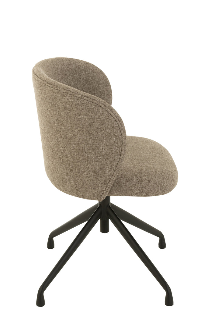 Stoel Draai/Omhoog/Omlaag Linnen Donkerbruin/Beige