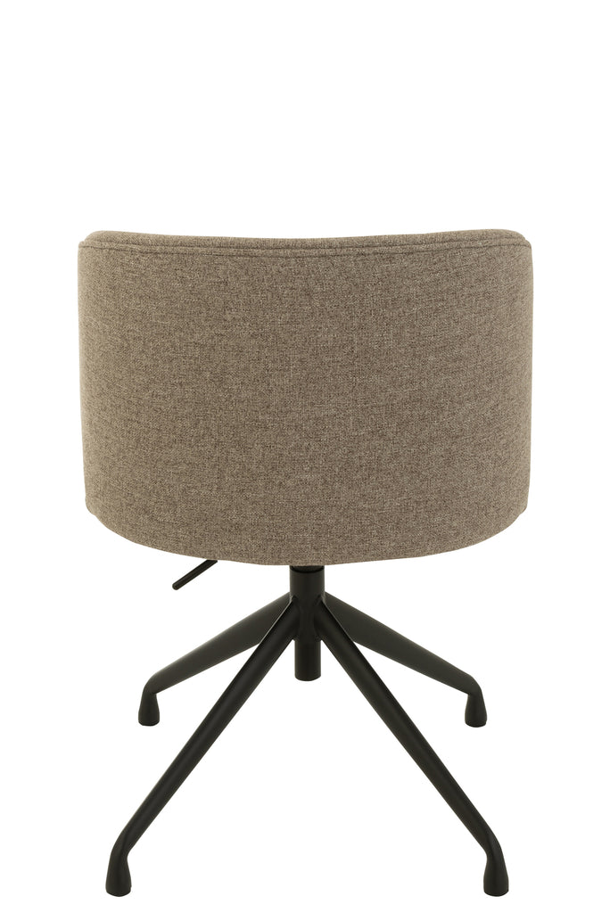 Stoel Draai/Omhoog/Omlaag Linnen Donkerbruin/Beige
