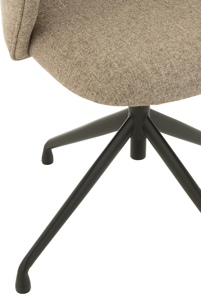 Stoel Draai/Omhoog/Omlaag Linnen Donkerbruin/Beige