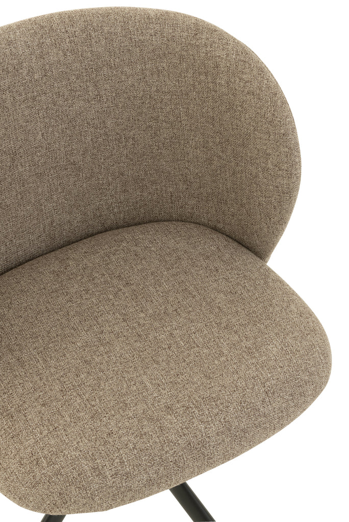 Stoel Draai/Omhoog/Omlaag Linnen Donkerbruin/Beige