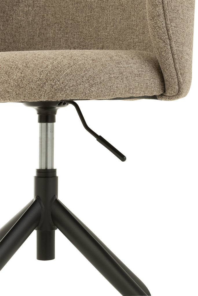 Stoel Draai/Omhoog/Omlaag Linnen Donkerbruin/Beige