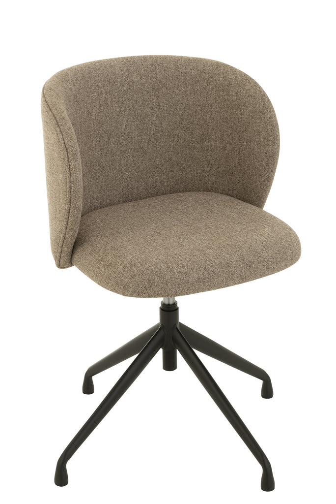 Stoel Draai/Omhoog/Omlaag Linnen Donkerbruin/Beige