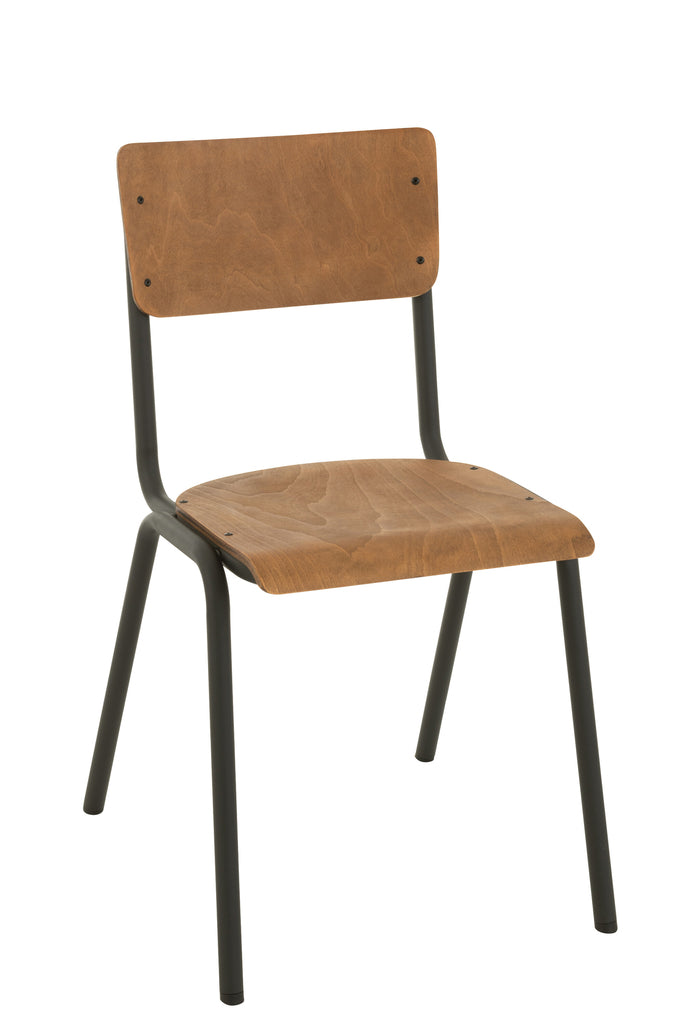 Stoel Hout/Metaal Bruin