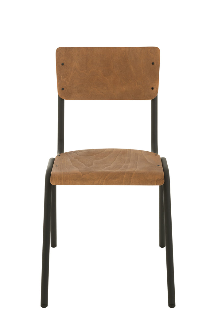 Stoel Hout/Metaal Bruin