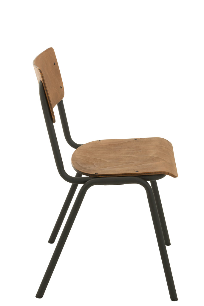 Stoel Hout/Metaal Bruin