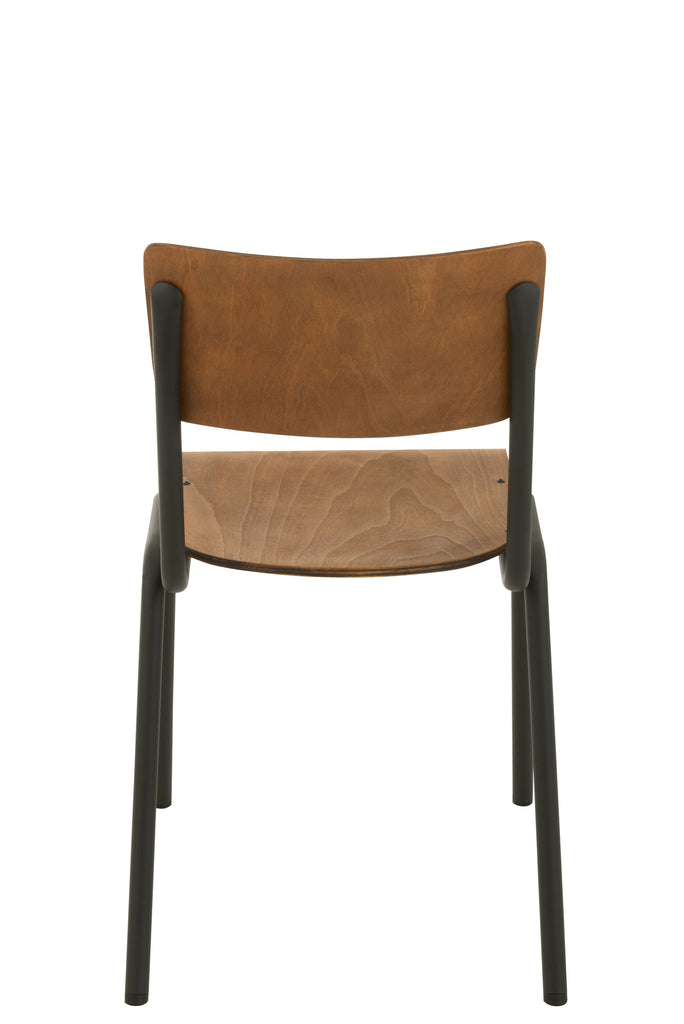 Stoel Hout/Metaal Bruin