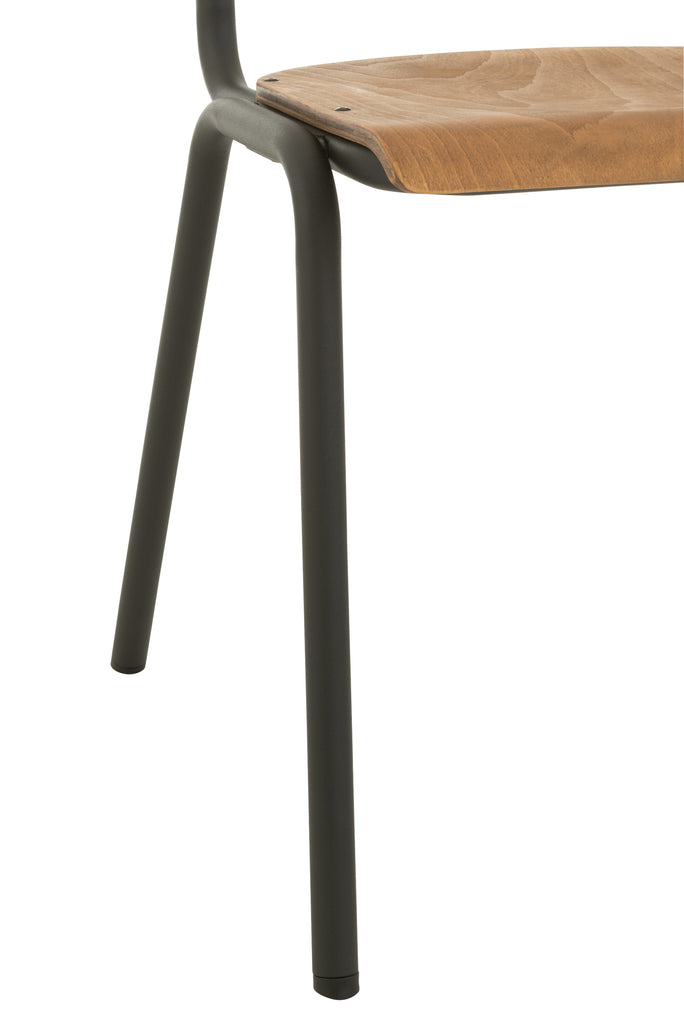 Stoel Hout/Metaal Bruin