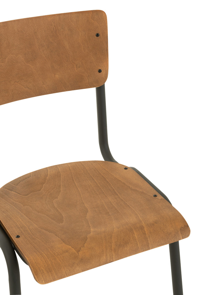 Stoel Hout/Metaal Bruin