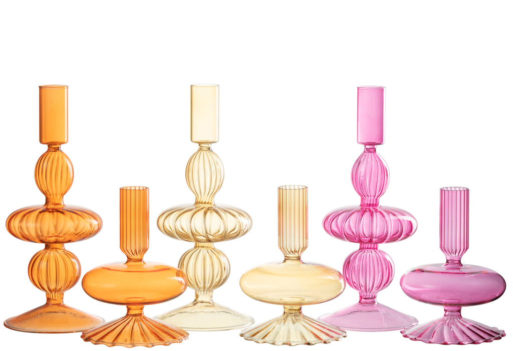 Kroonluchter Bollen Glas Oranje/Roze/Oker Assortiment Van 3