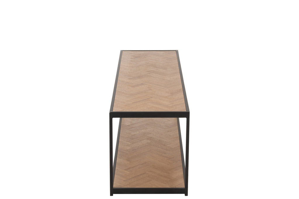 Salontafel Zigzag Rechthoek Hout/Metaal Naturel/Zwart