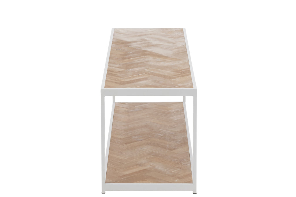 Salontafel Zigzag Hout/Metaal Naturel/Wit