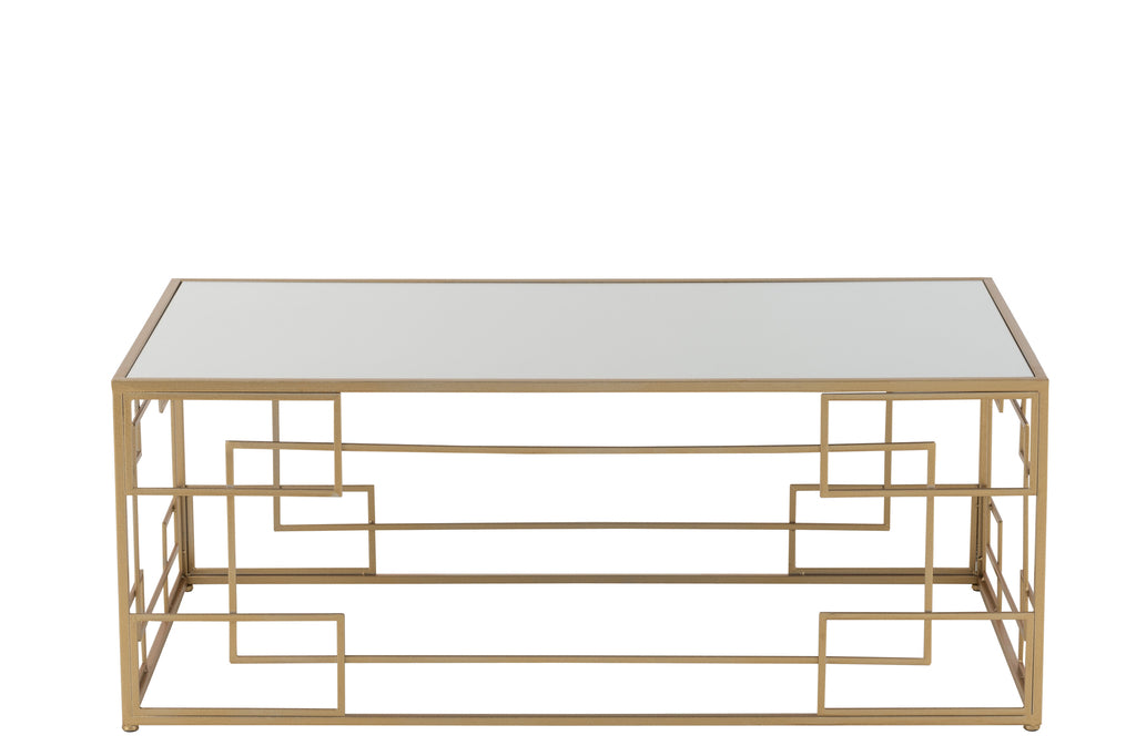 Koffietafel Lijnen Metaal/Glas Goud