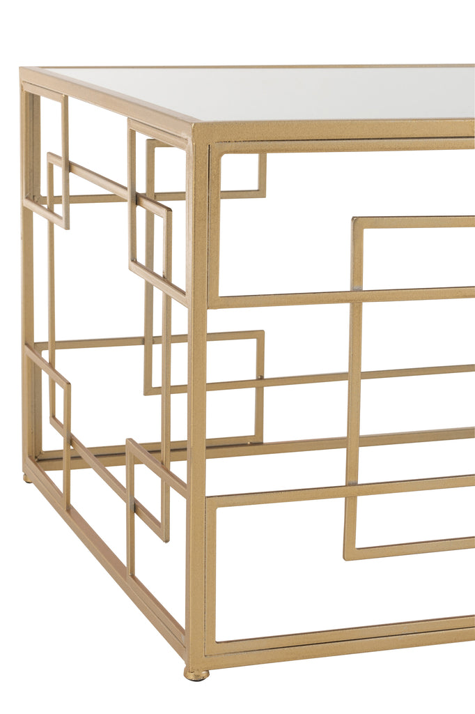 Koffietafel Lijnen Metaal/Glas Goud