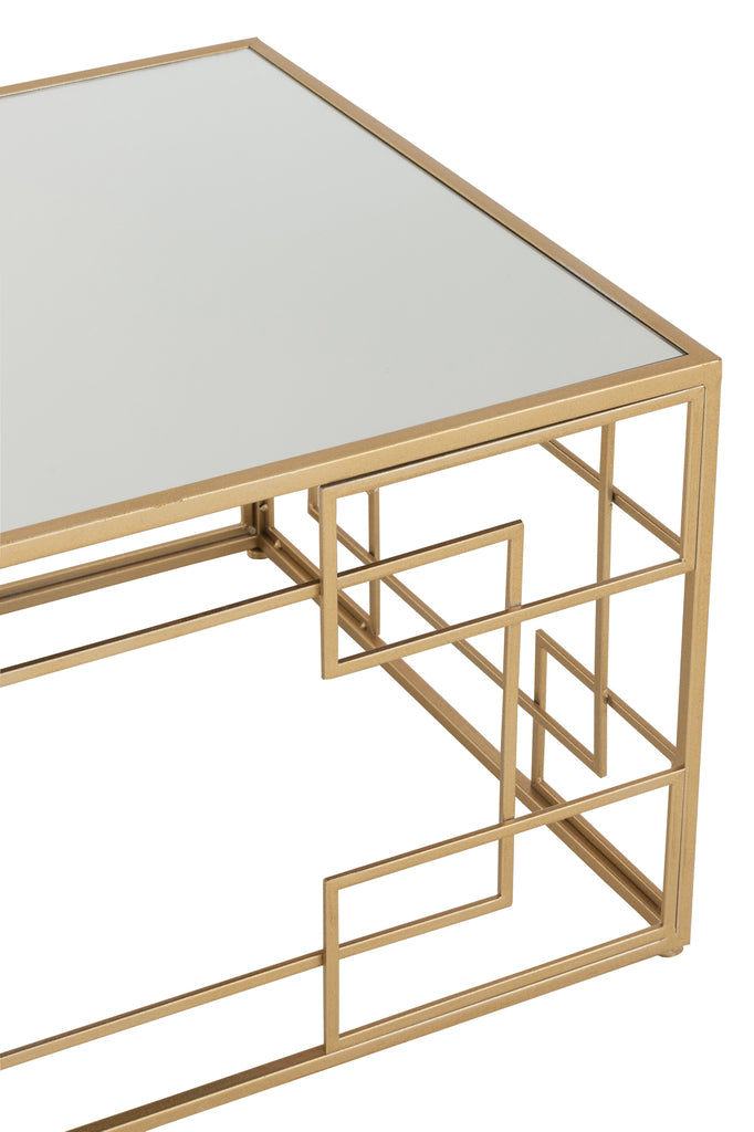 Koffietafel Lijnen Metaal/Glas Goud