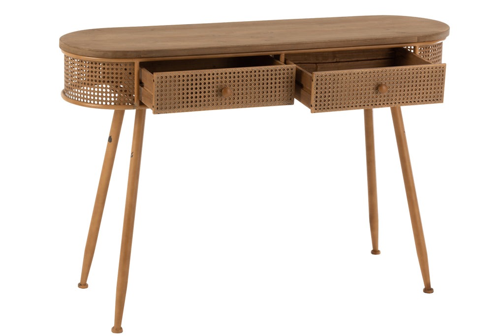 Console 2 Laden Metaal/Hout Bruin