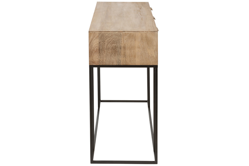 Console 3 Laden Geweven Riet Mango Hout Natuurlijk