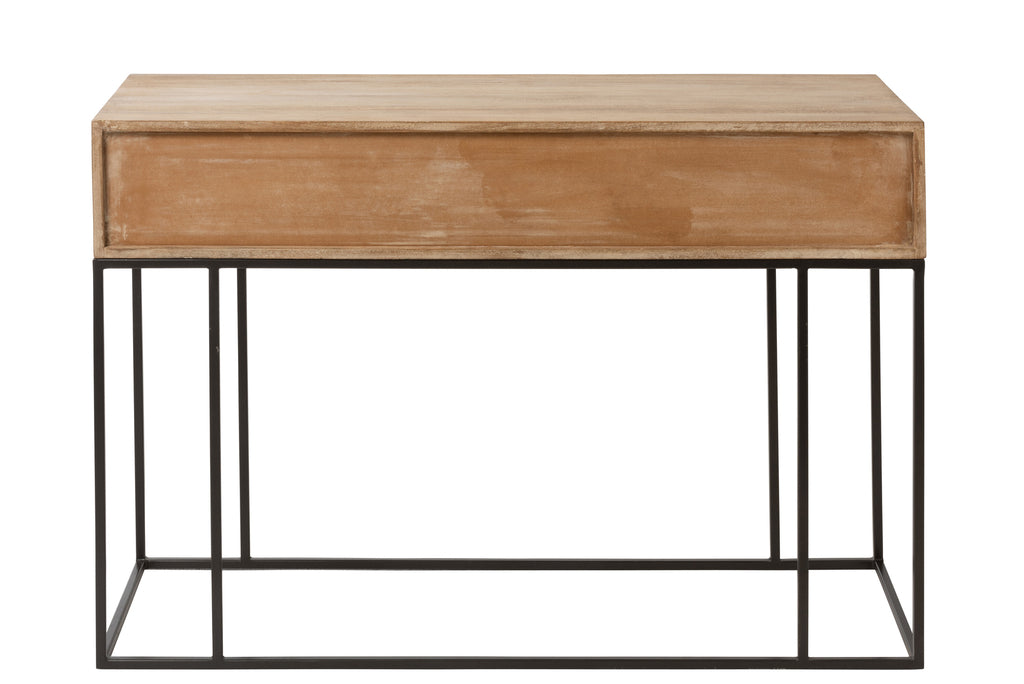 Console 3 Laden Geweven Riet Mango Hout Natuurlijk