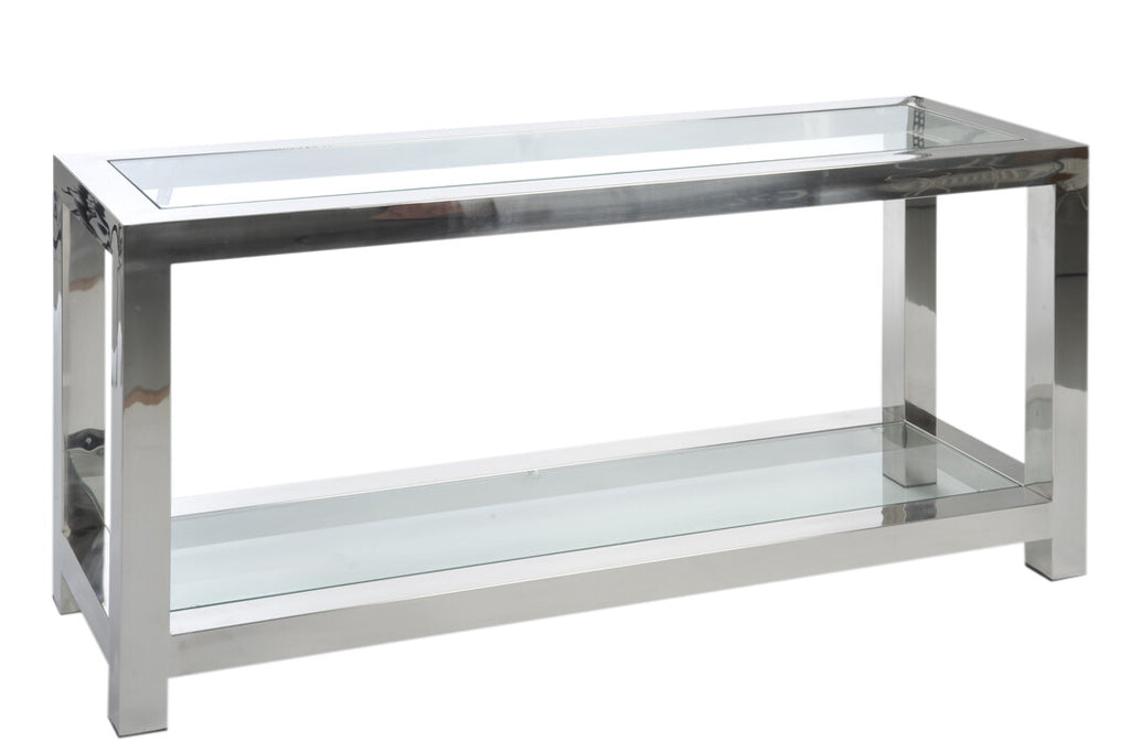 Console RVS/Glas Zilver 140X40x70cm