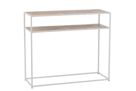 Console Zigzag Hout/Metaal Naturel/Wit
