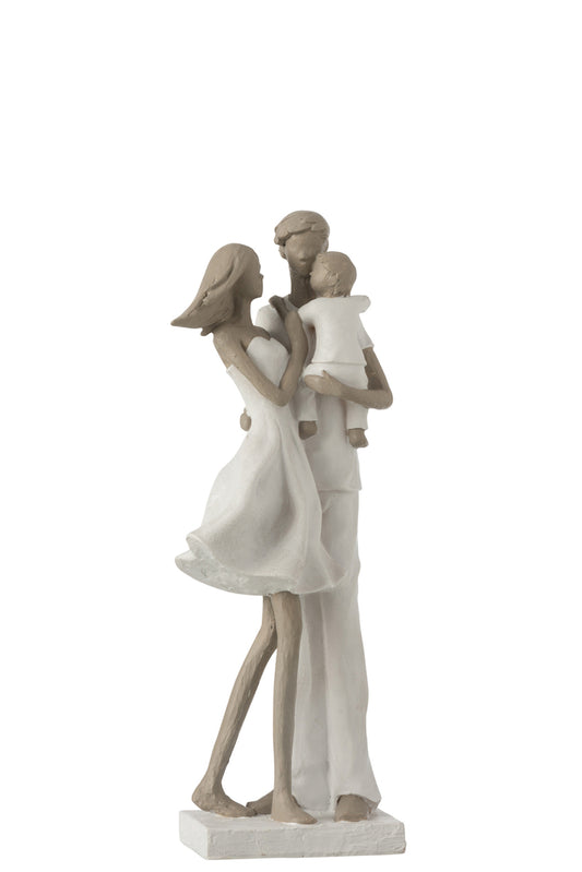 Koppel met kind Poly Blanc/Taupe