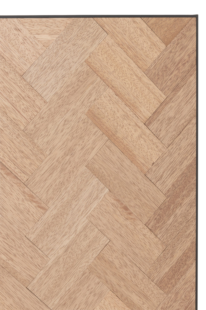 Kast Laag 2 Deuren Zigzag Hout/Metaal Naturel/Zwart