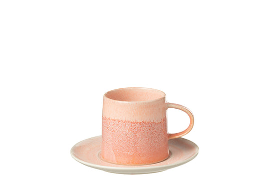 Kopje + Schotel Lara Porselein Zalm