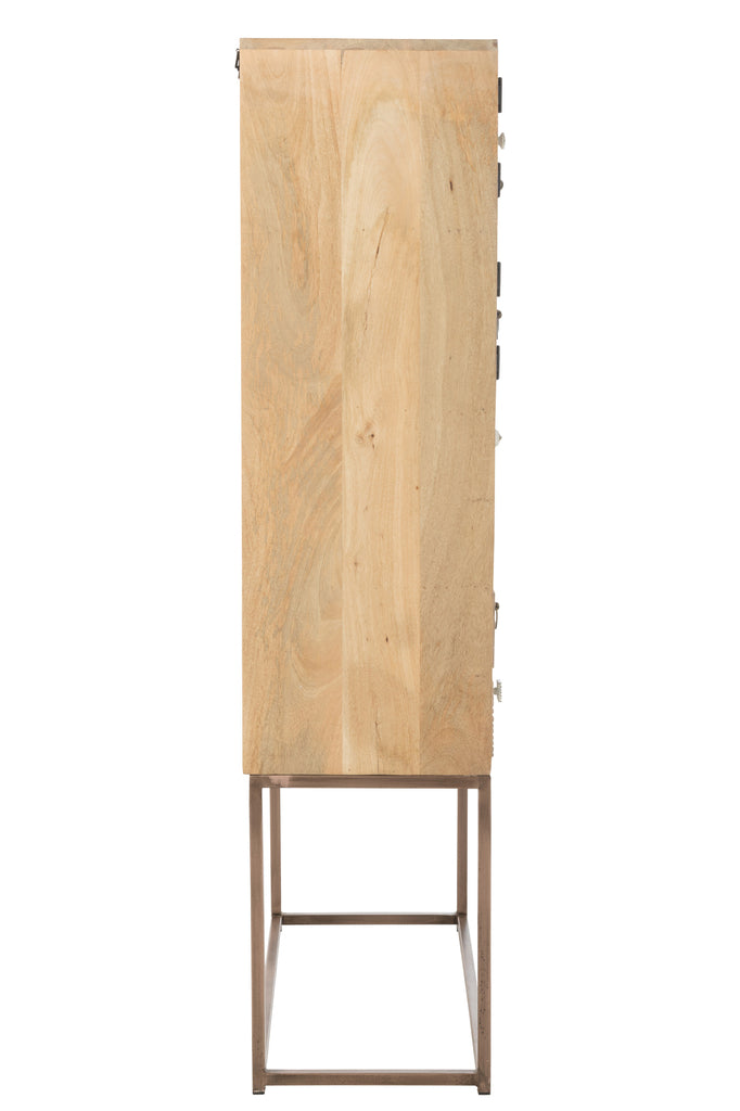 Kast 10 Laden Motieven Hout Beige