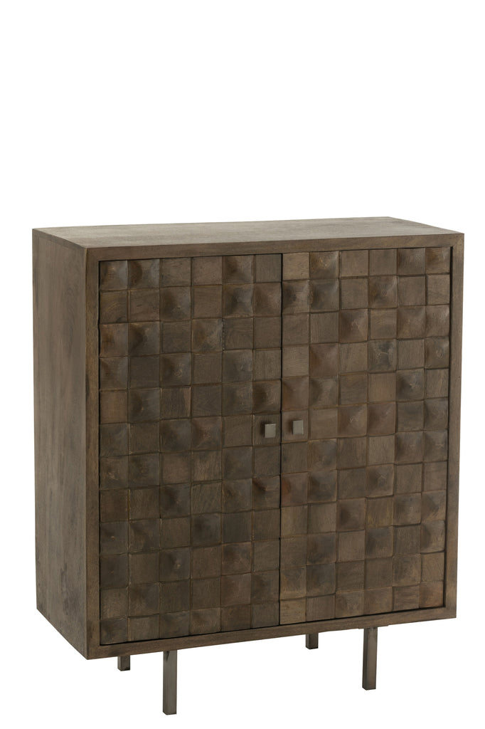 Kast Pino Metaal/Mangohout Bruin/Grijs